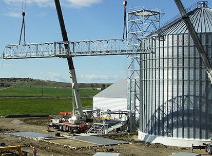 Grain storage equipment by Bratney.